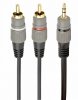 Gembird Kabel stereo minijack 3.5mm na 2*RCA 2.5m pozłacane złącza